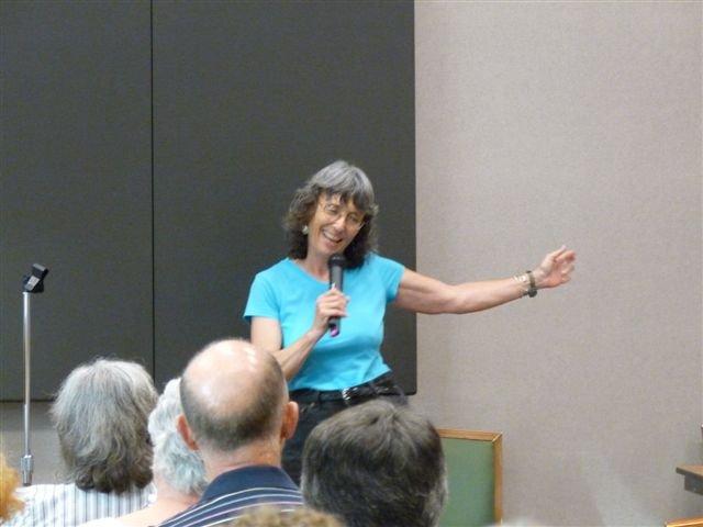 Mary speaking before a group in Blount County Public Library in Tennessee
